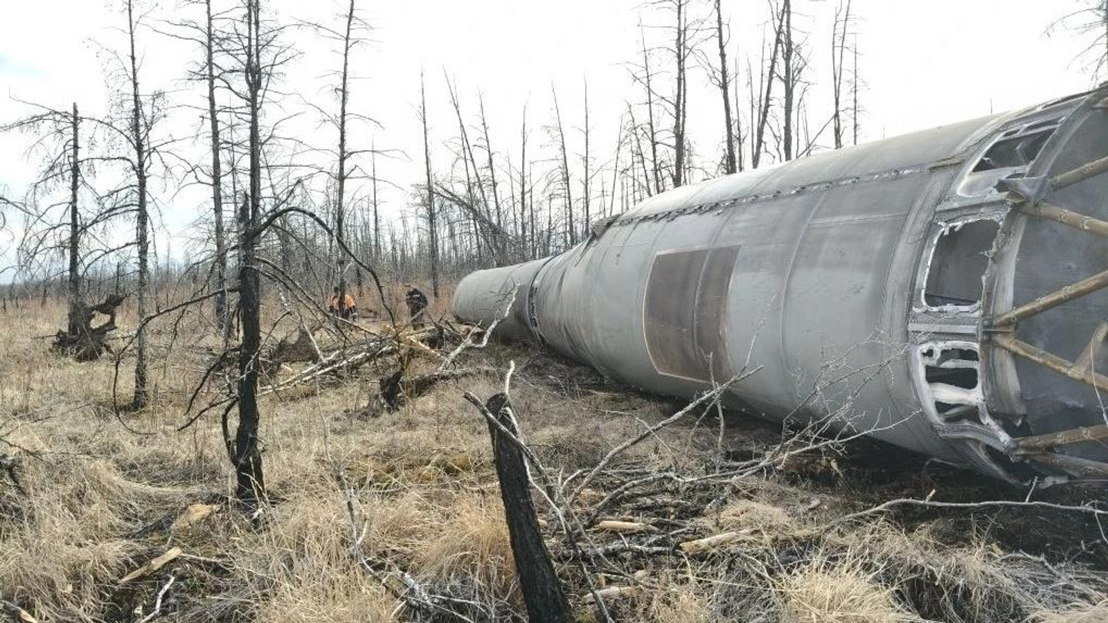 Упавшие после запуска с Восточного обломки ракеты «Союз-2.1б» показали на фото