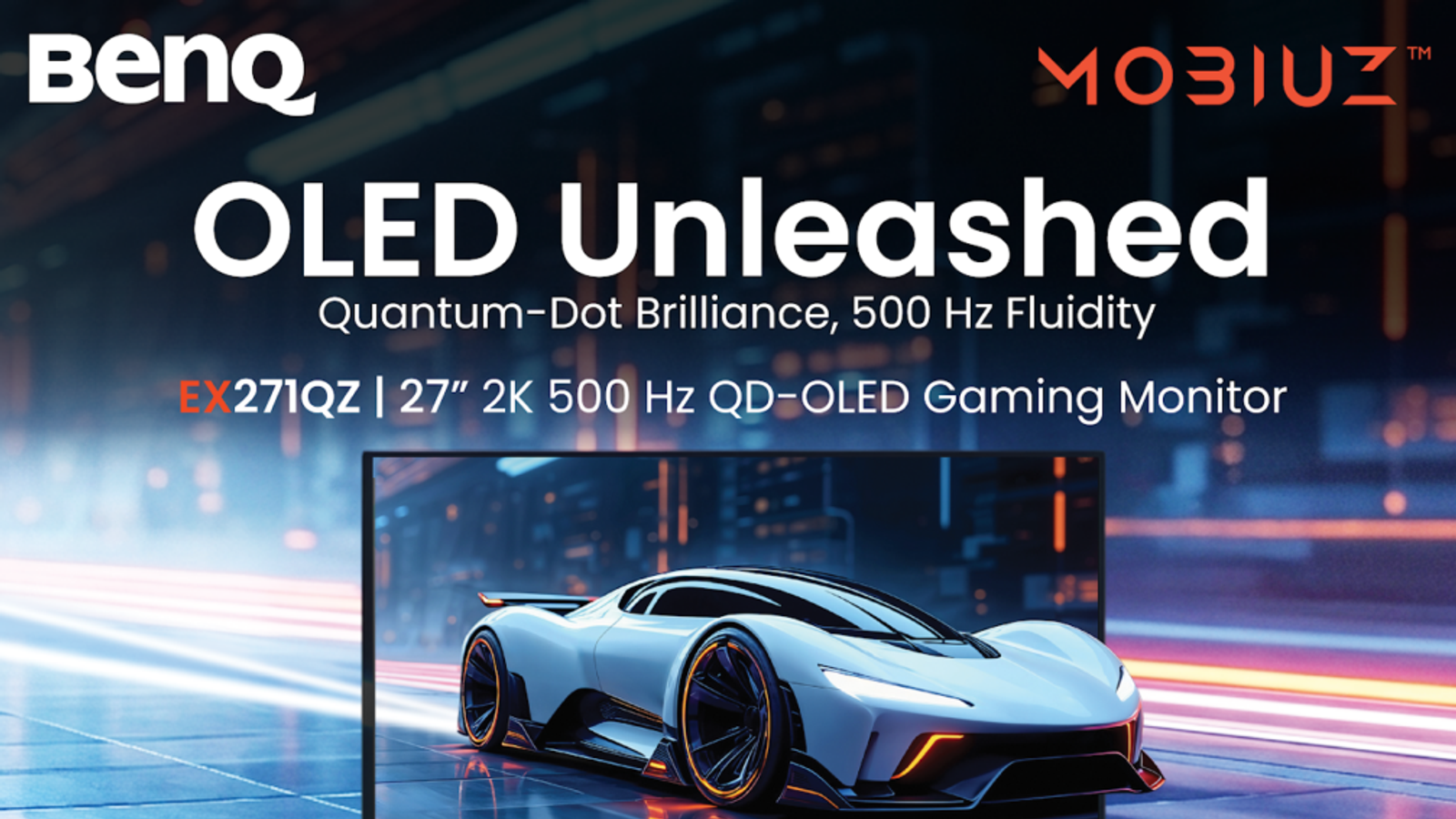 500 Гц и QD-OLED: представлен монитор BenQ Mobiuz EX271QZ