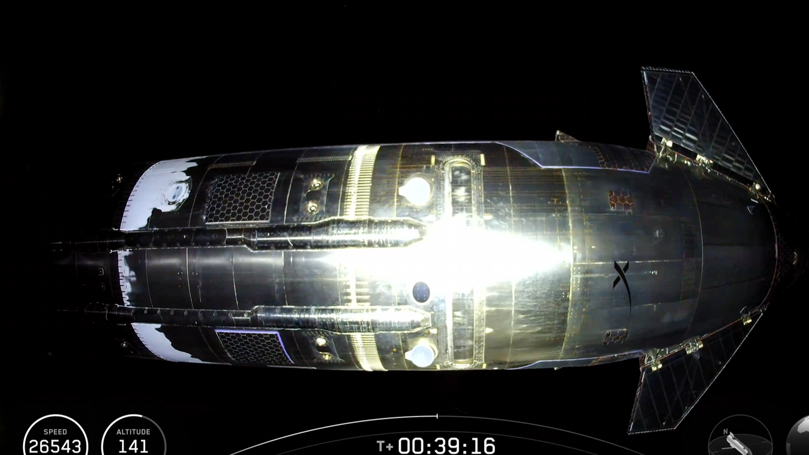 Исторические кадры: Starship впервые засняли в космосе со Starlink