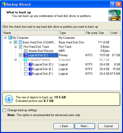 Мастер создания образов дисков