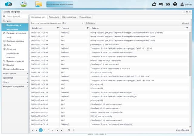 Интерфейс Thecus N2810 Интерфейс Thecus N2810