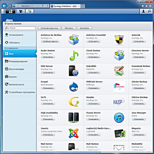 Настройка Netgear Synology DS1513+ Настройка Synology DS1513+