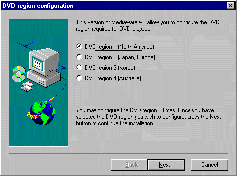 DVD Region configuration