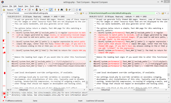 Сравнение файлов в Beyond Compare 3