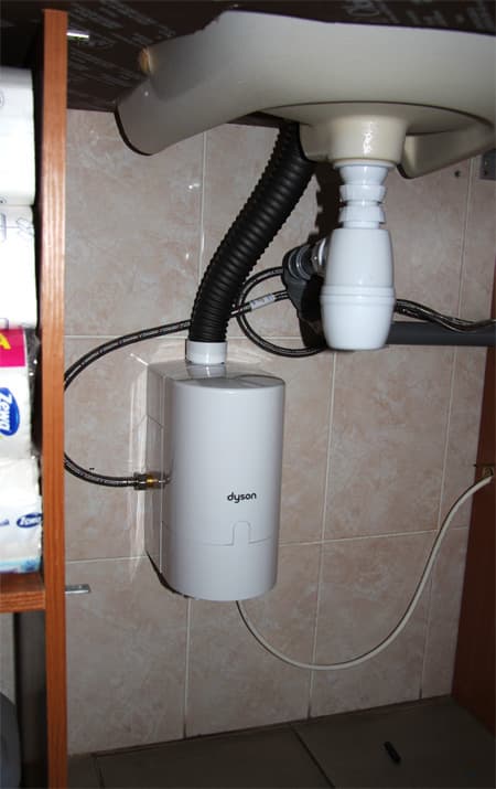 Сушилка для рук Dyson Airblade Tap AB09. Установка Сушилка для рук Dyson Airblade Tap AB09. Установка