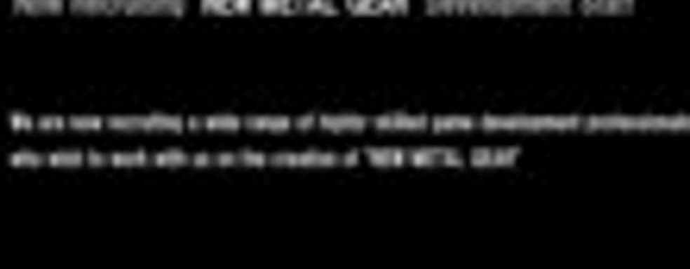 Konami набирает людей для работы над новым Metal Gear