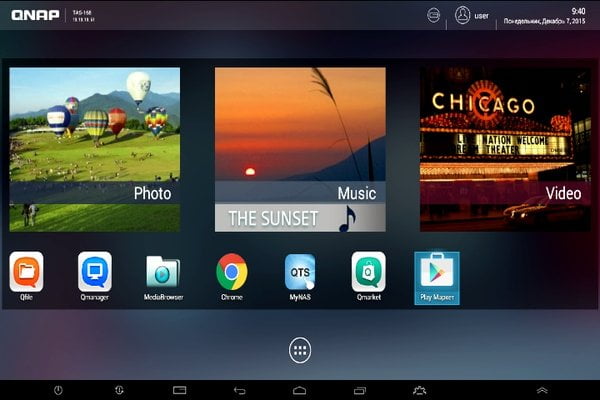 Интерфейс Android в QNAP TAS-168