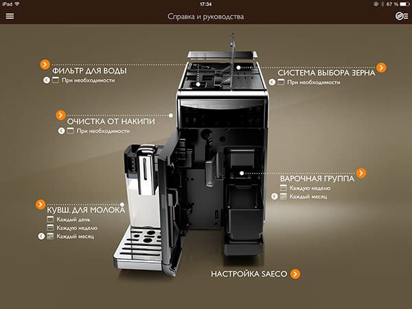 Приложение Saeco Avanti