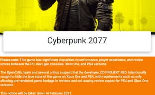 Cyberpunk 2077 раскритикована OpenCritic. Компания обвиняет CD Projekt Red в сокрытии состояния игры