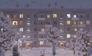 В Minecraft воссоздали типичный российский дворик с панельками и гаражами
