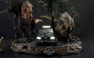 Prime 1 Studio показала обновленную диораму с тираннозаврами из «Парка юрского периода»