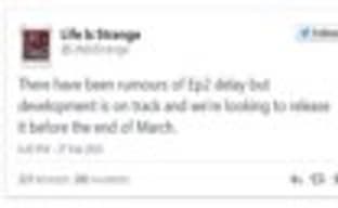 Второй эпизод Life is Strange выйдет до конца месяца