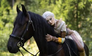 Horseback Riding in the Forest: Cosplayer Embodies Ciri from The Witcher 3: Wild Hunt