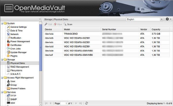 Вид вебгуя OMV Вид вебгуя OMV