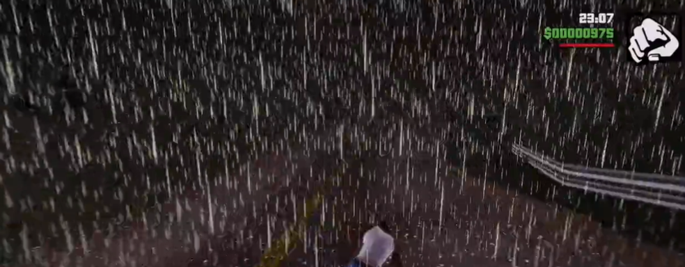 Дождь в ремастере GTA San Andreas льёт так сильно, что практически невозможно играть