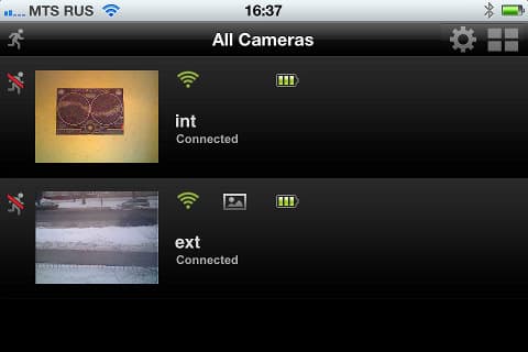 Интерфейс программы Netgear VueZone для iOS Интерфейс программы Netgear VueZone для iOS