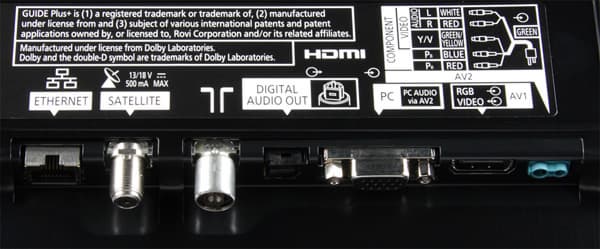 ЖК-телевизор Panasonic VIERA TX-LR42DT50, разъемы