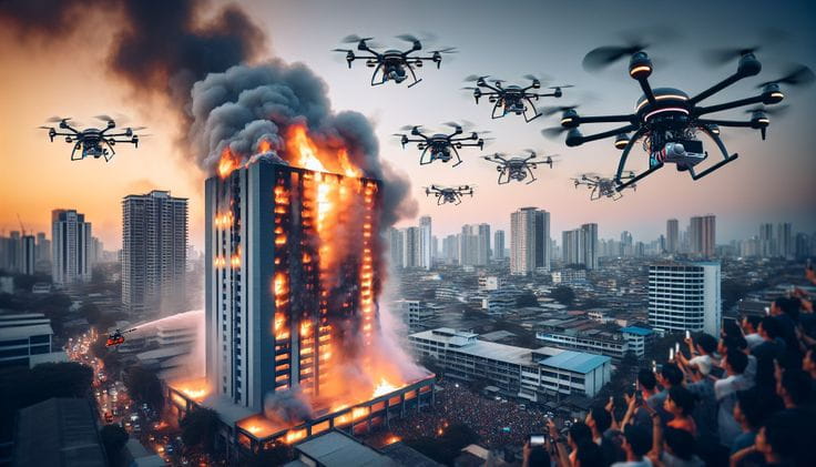 Новые дроны смогут работать с многоэтажной застройкой мегаполисов выше двенадцатого этажа 