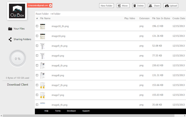Веб-интерфейс OziBox