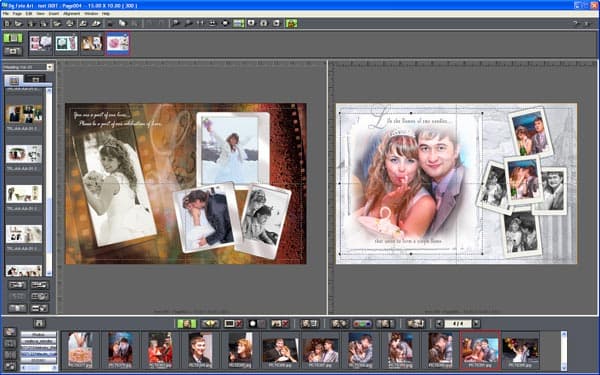 Работа с двумя страницами альбома одновременно в Dg Foto Art