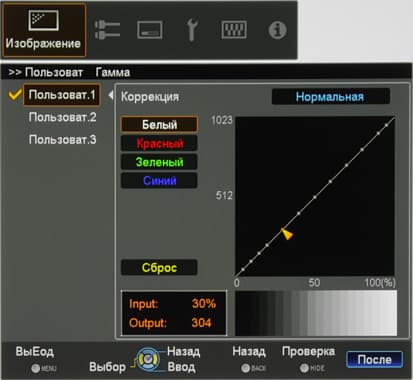 Проектор JVC DLA-X35WE, меню