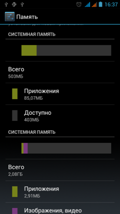 Обзор iconBIT Mercury X. Скриншоты. Информация о памяти