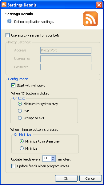 Настройки QuickRSS