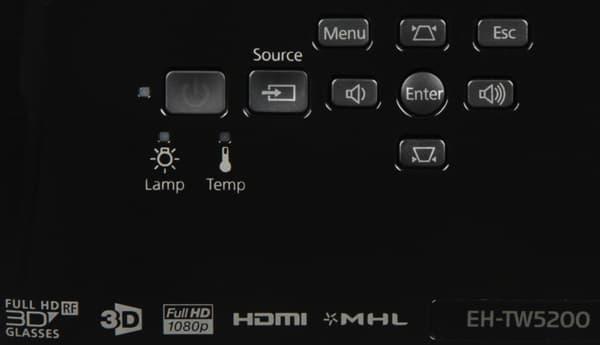 Проектор Epson EH-TW5200, контрольная панель Проектор Epson EH-TW5200, контрольная панель