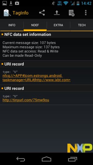 Чтение меток в NXP Semiconductors TagInfo Чтение меток в NXP Semiconductors TagInfo