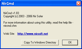 Первый запуск NirCmd