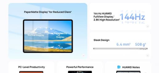 Нанотравление, экран 3 : 2 со 144 Гц и Snapdragon 888. Представлен планшет Huawei MatePad Air PaperMatte