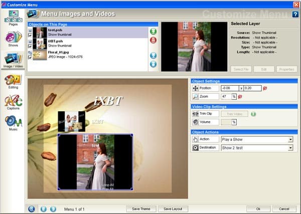 Тонкая настройка меню DVD-диска в ProShow Producer