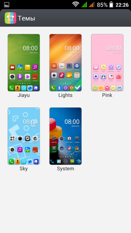 Обзор Jiayu G4S. Скриншоты. Темы оформления