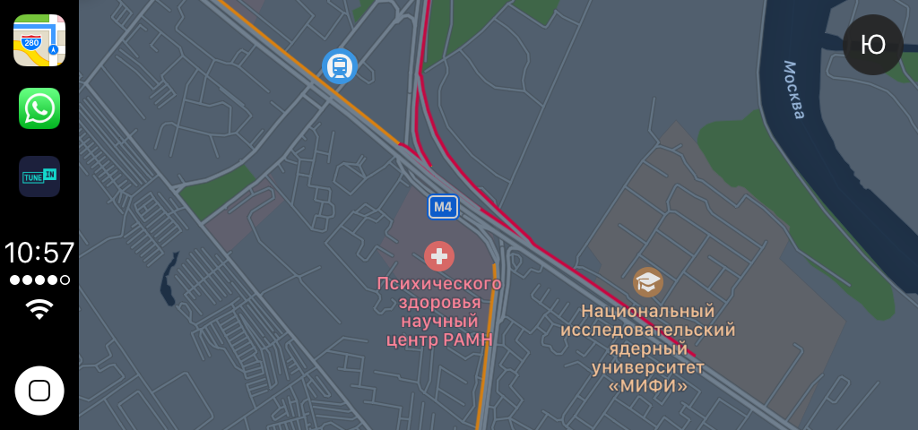 Отображение пробок в приложении Карты