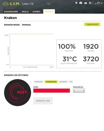 NZXT Kraken X41, Cam