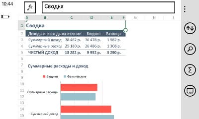 Microsoft Excel Mobile в Nokia Lumia 720 Microsoft Excel Mobile в Nokia Lumia 720