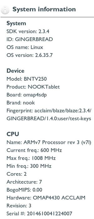 Скриншот Nook Tablet