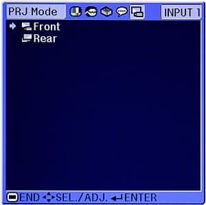 PRJ Mode menu