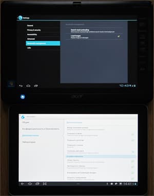 настройки браузера в Android 4.0 и 3.0
