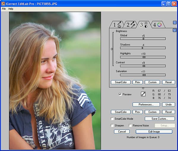 Рабочее окно iCorrect EditLab Pro