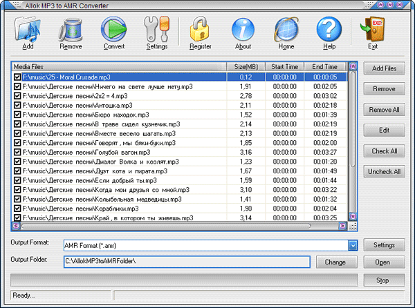 Allok MP3 to AMR Converter