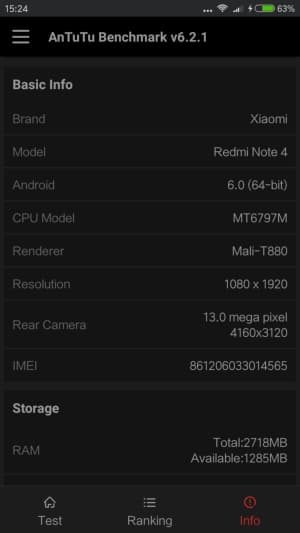 Смартфон Xiaomi Redmi Note 4