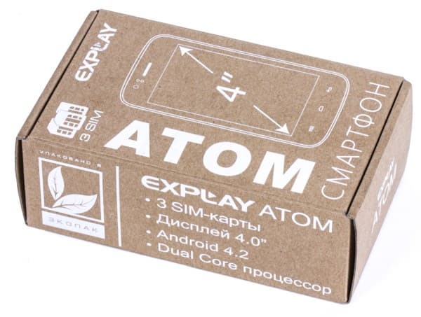 Коробка смартфона Explay Atom