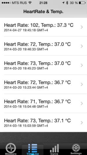 Скриншот с умных часов Pebble