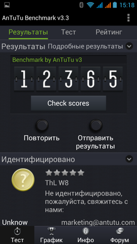 Обзор ThL W8. Скриншоты. AnTuTu