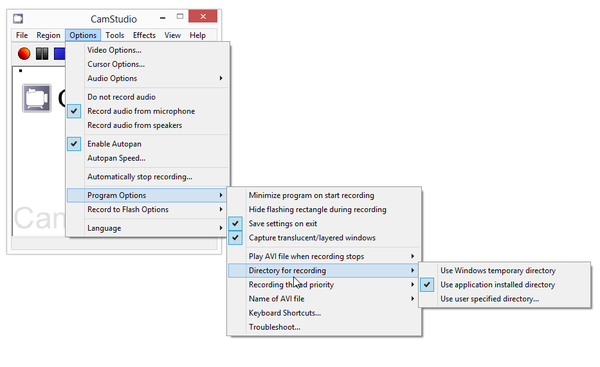 Настройки перед записью видео
