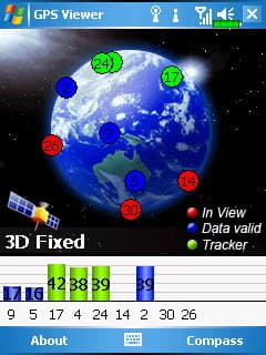 GPS Viewer, положение спутников