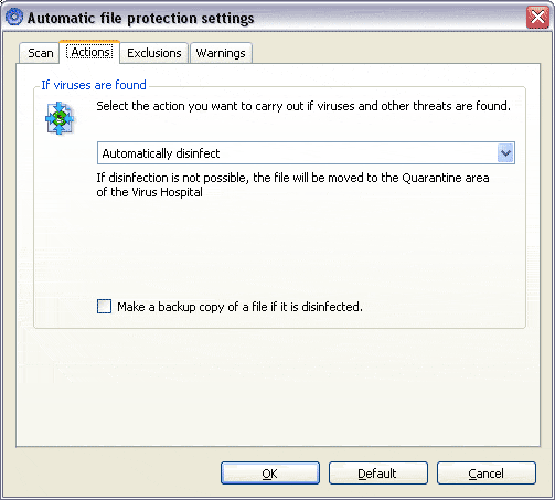 Настройки антивирусной защиты