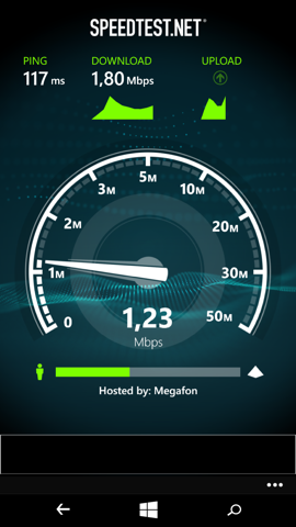 Обзор Microsoft Lumia 640. Скриншоты. Скорость 3G