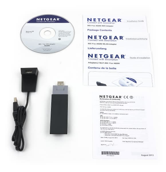 Комплект поставки Netgear A6200 Комплект поставки Netgear A6200